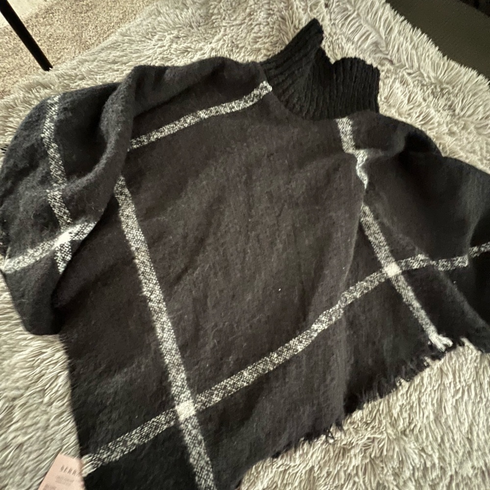 Soft & warm black poncho